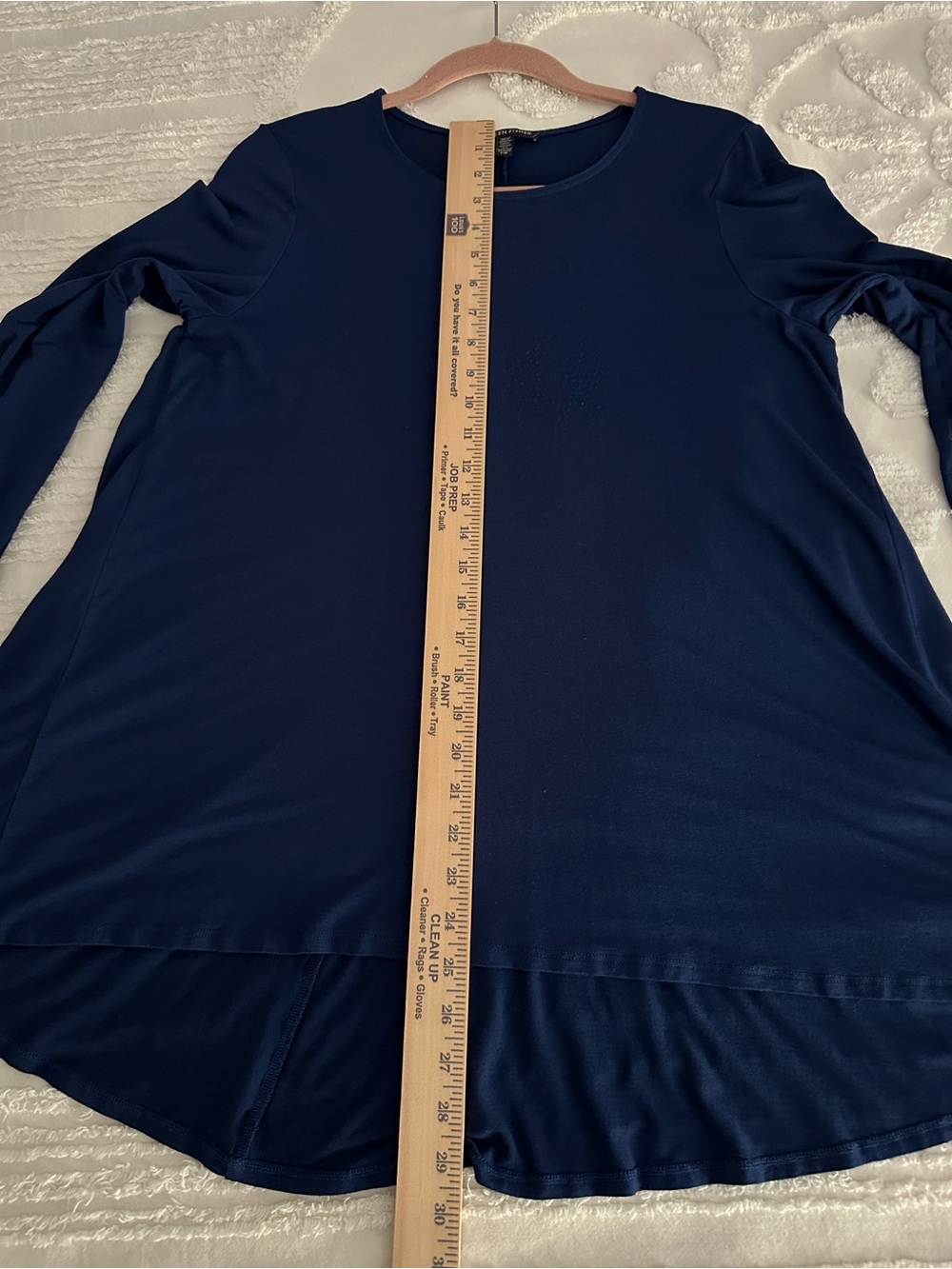 Eileen Fisher Navy Long-Sleeve Swing Top - Picture 3 of 7